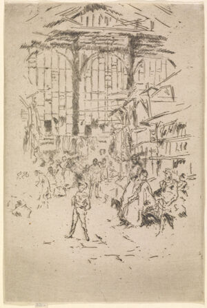 Etching and drypoint in black ink on ivory laid paper; first state (of three)