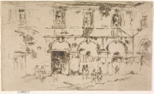 Etching in dark brown ink on cream laid paper; only state