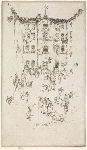 Etching in black ink on off-white Japanese paper; only state