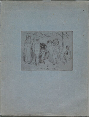 Etching in black ink on blue wove paper; only state