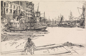 Etching in black ink on cream laid paper; only state