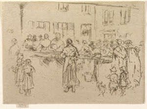 Etching and drypoint in dark brown ink on cream laid; first state (of two)