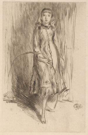 Drypoint in dark brown ink on cream laid paper; ninth state (of eleven)