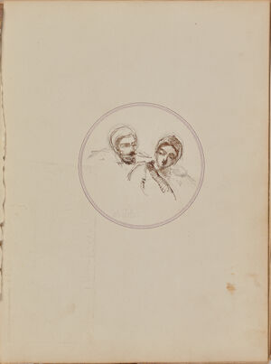 Paper on red leather and gold