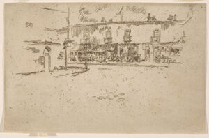 Etching in dark brown ink on cream laid paper; only state