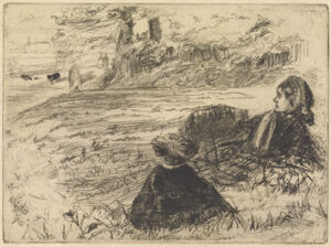 Etching and drypoint in black ink on cream Japanese paper; second (final) state