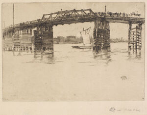 Etching and drypoint in black ink on cream laid paper; fourth state (of seven)