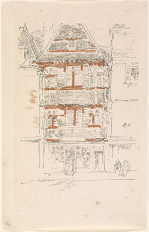 Lithograph in three colors on laid ledger paper