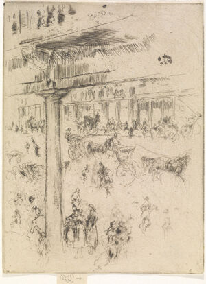 Etching and drypoint in black ink on ivory laid paper; third state (of seven)