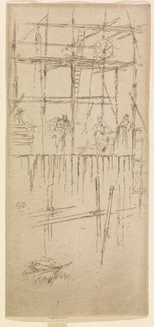 Etching in dark brown ink on cream laid paper; only state