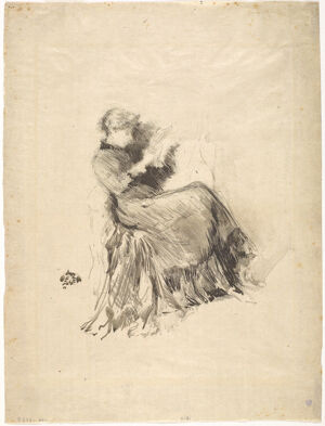 Lithotint with crayon and scraping in dark brown ink, first state (of two) on Ja