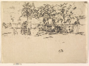 Etching in black ink on cream Japanese paper; only state