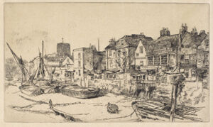 Etching and drypoint in black ink on cream Japanese paper; third state (of three)