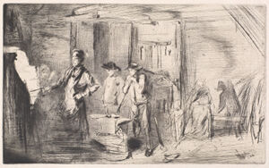 Drypoint in black ink on off-white laid paper; fifth state (of six)