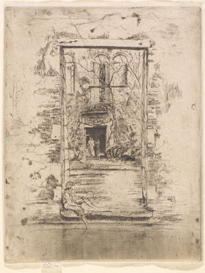 Etching and drypoint in dark brown ink on ivory laid paper; third state (of fifteen)