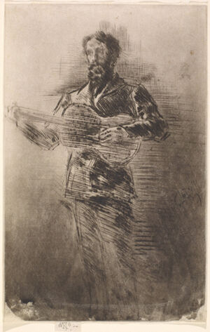 Drypoint in dark brown ink on off-white paper; fourth state (of seven)