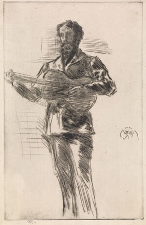 Drypoint in black ink on ivory laid paper; first state (of seven)