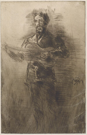 Drypoint in dark brown ink on ivory laid paper; seventh (final) state