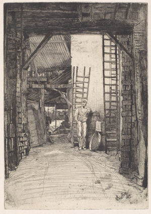 Etching and drypoint in black ink on ivory laid paper; second (final) state