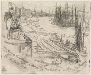 Etching and drypoint in black ink on cream laid paper; third state (of nine)