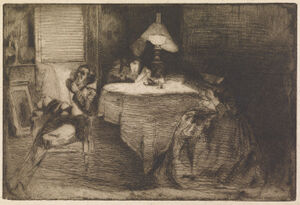 Etching and drypoint in black ink on cream wove paper; second state (of four)