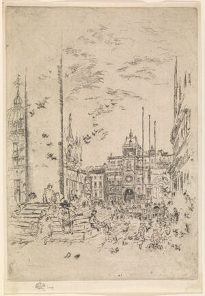 Etching and drypoint in black ink on ivory laid paper; fifth state (of nine)