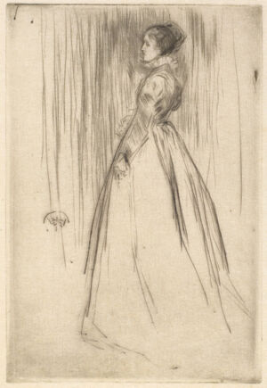 Drypoint in black ink on ivory Japanese paper; third state (of seven)