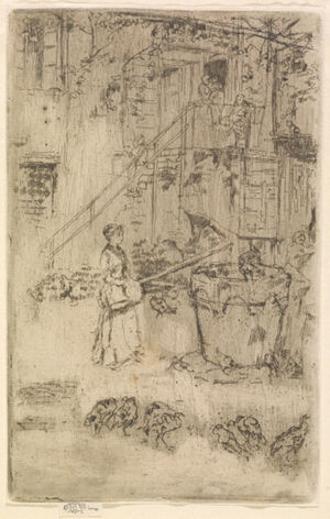 Etching in dark brown ink on ivory laid paper; first state (of two)