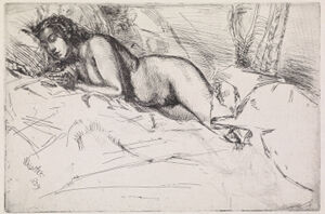 Etching in black ink on off-white laid paper; second (final) state