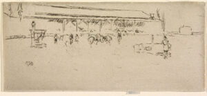 Etching and drypoint in black ink on ivory laid paper; only state