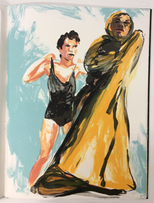 Nine lithographs and text in bound book