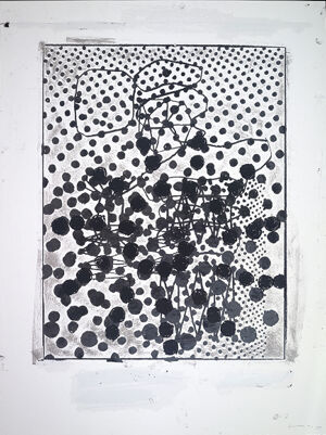 Screenprint in three colors on Lana Aquarelle paper (torn to size) (MP)