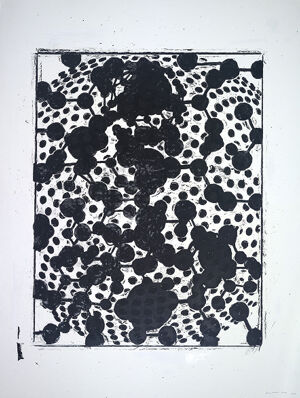 Screenprint in three colors on Lana Aquarelle paper (torn to size) (MP)