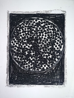 Screenprint in three colors on Lana Aquarelle paper (torn to size) (CP)