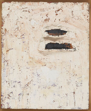 Oil on panel with wood