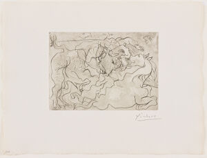 Drypoint, scraper and etching with plate tone