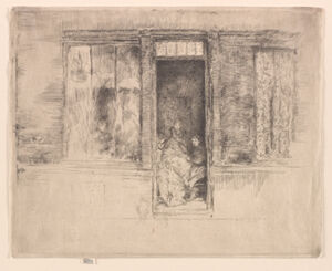 Etching and drypoint in black ink on ivory Japanese paper