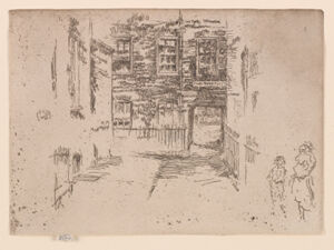 Etching and drypoint, print in black ink on ivory laid paper