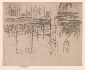 Etching on cream laid paper