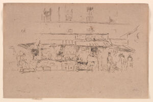 Etching and drypoint in black ink on cream laid paper