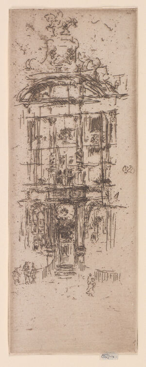 Etching in black ink on cream laid paper