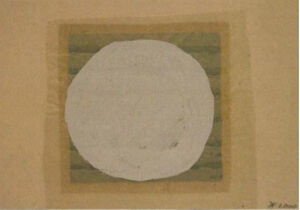 gouache on two layers of gampi paper mounted on card