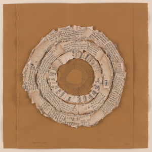 ink and collage on paper mounted on paper