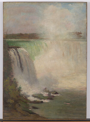 Oil on canvas laid down on panel