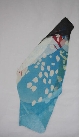 Oil-based printer&#39;s ink on kozo paper