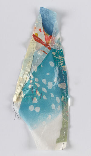 ink, watercolor, thread and gampi paper with cigar box