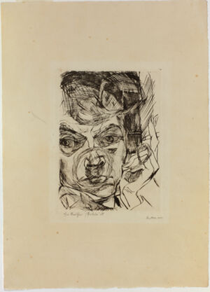 Drypoint on chamois laid paper