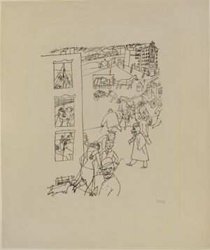 Lithograph on chamois simili-Japon paper