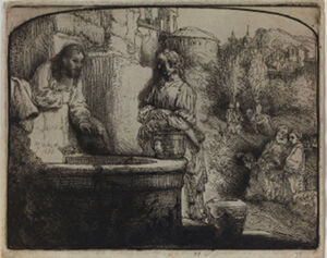 Etching with drypoint on laid paper