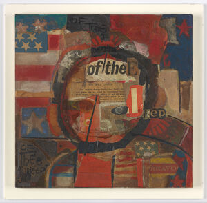 Acrylic and collage on fiberboard